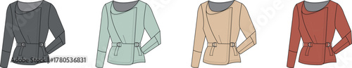 Diverse Array of Stylish Jackets in Various Colors Gray, Teal, Beige, and Red Designs