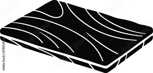 Silhouette vector Salmon fillet fish steak minimal black Illustrator