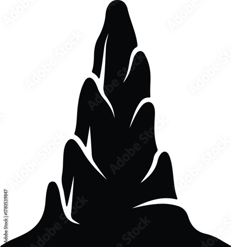Silhouette vector stalagmite karst cave mineral cave formation Illustrator