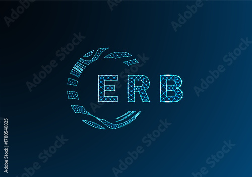 ERB low poly letter logo vector design. ERB lower poly logo design. ERB unique low poly logo design.