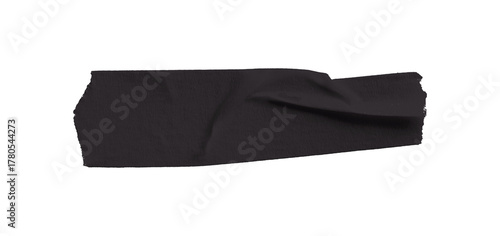 Black masking tape, plastic scotch on a transparent background.