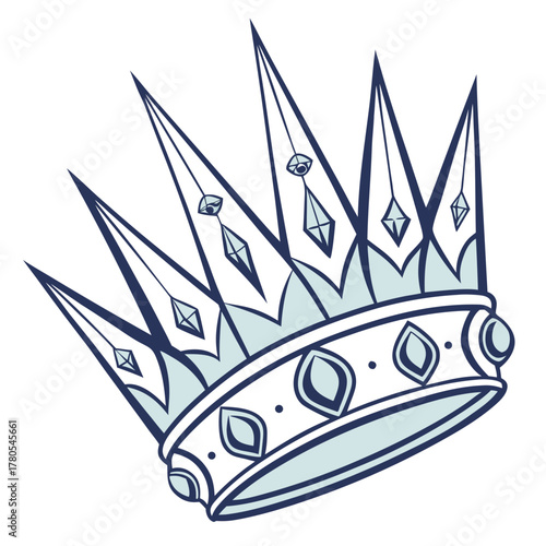 Elegant crown with jewels for royalty theme