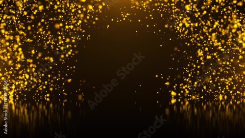 gold particles abstract awards background – Calm glitter, star dust, and bokeh light in 4K seamless loop