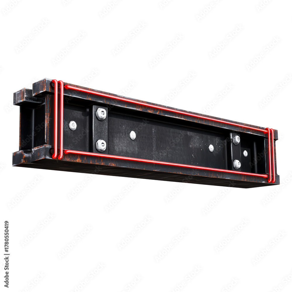 Obraz premium Industrial Steel Beam With Neon Accent
