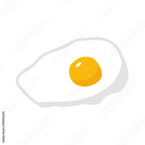目玉焼きイラスト手描きのかんたんシンプルな食品_輪郭なし