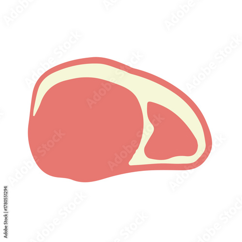 豚肉手描きのかんたんシンプルな食品イラスト_輪郭線なし