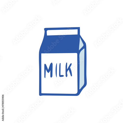 牛乳パックイラスト手描きのかんたんシンプルな食品