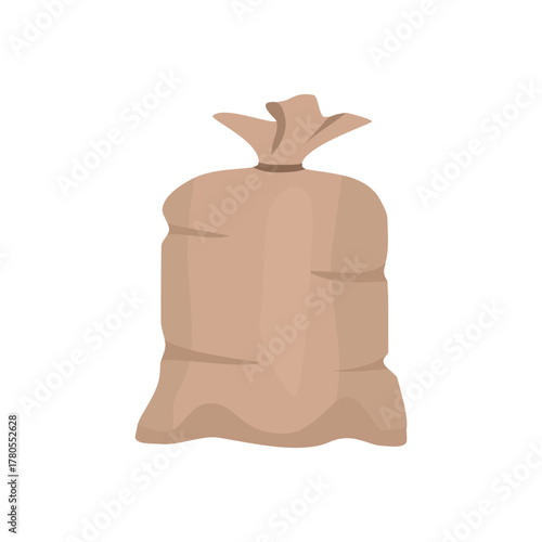 Burlap bag illustration. Simple sack illustration. Agricultural Storage Bags Illustration. Set of Brown Farm Sacks.