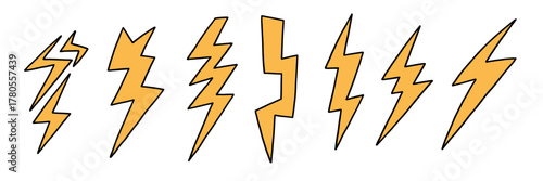 Electric Lightning Bolt Logo Set