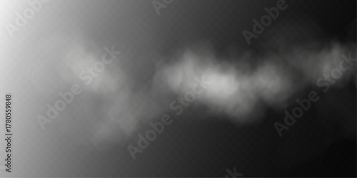 White smoke or fog on a dark background vector illustration