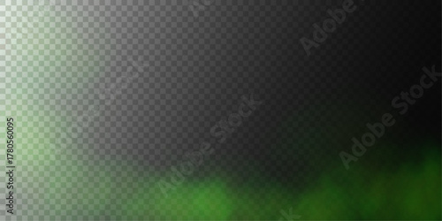 Green fog or smog, transparent cloudiness, vector illustration
