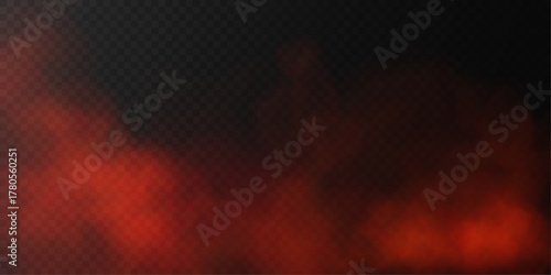 Realistic texture of smoke, fog, or steam on a dark background