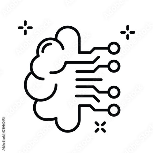 Modern AI neural network icon symbolizing deep learning and data connections.