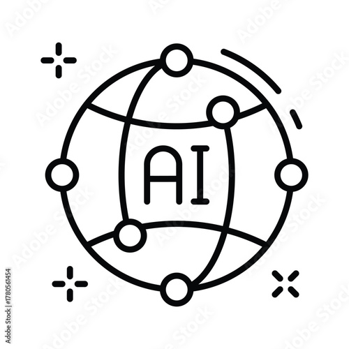 Grab this amazing icon of ai network in modern design style