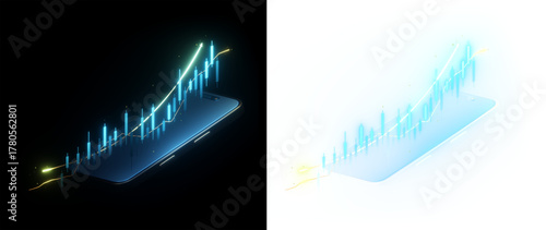 PNG Digital Mobile Phone Finance Stock Market Chart And Trade Success Business Chart On Transparent Background