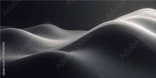 Elegant blue flowing silk texture design with smooth curve lines and futuristic light vector illustration for a modern space backdrop