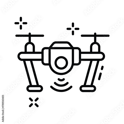 Modern AI powered drone icon representing autonomous flying technology.