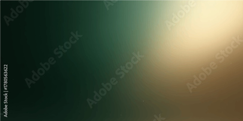 Abstract green background with light rays and a shiny metallic silver texture design