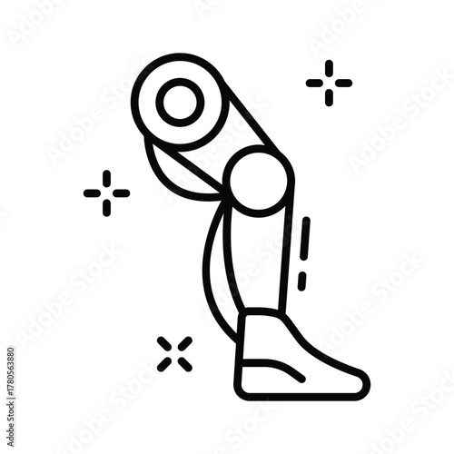 Take your hands on this amazing icon of prosthetic leg in modern design style