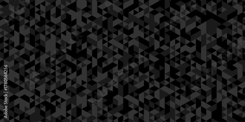 Abstract geometric wall tile and metal cube background triangle wallpaper. Seamless geometric pattern low polygon backdrop background. Gray diamond overlap polygonal background.	