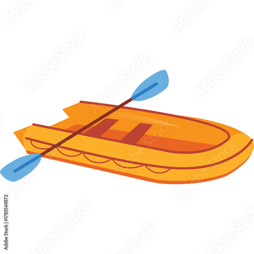 orange boat with blue paddle clip art preview