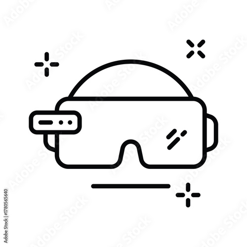 Smart AI virtual reality glasses icon symbolizing immersive technology.