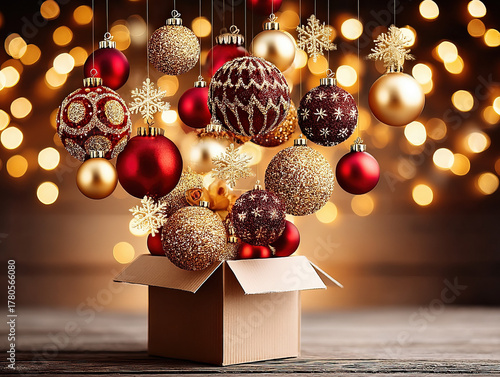 an open Christmas box