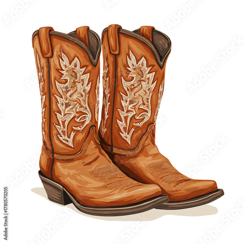 Vector illustration of a pair of cowboy boots