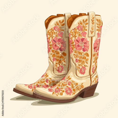 Vector illustration of a pair of cowboy boots