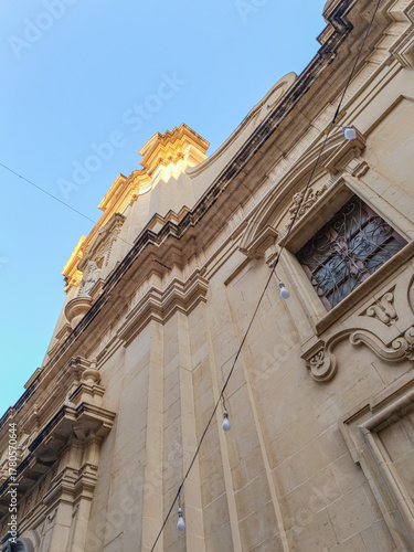 Perspective of facade of the Baroque Orthodox Church of St. Nicholas, Valletta MALTA