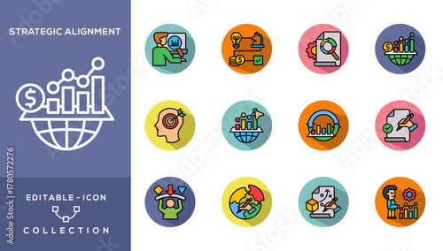 Strategic Alignment Isometric Icon Collection