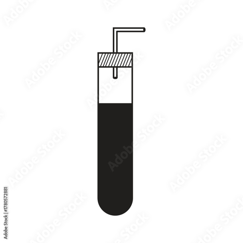 Lab flasks test icon, flask vector icon, chemistry laboratory black outline and filled version,  laboratory chemical glassware equipment. on white background.
