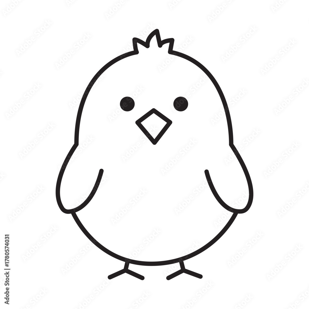 Obraz premium Adorable chick drawing Little cartoon baby chicken illustration for Easter decorations and springtime crafting projects