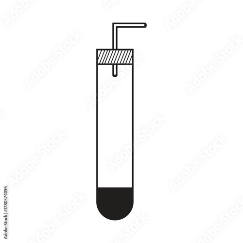 Lab flasks test icon, flask vector icon, chemistry laboratory black outline and filled version,  laboratory chemical glassware equipment. on white background.