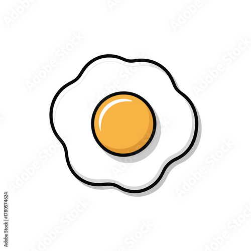 Vector illustration of fried egg with yolk