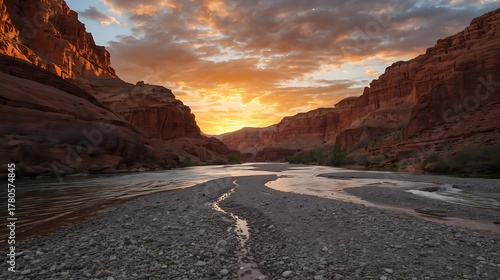 Fototapeta Naklejka Na Ścianę i Meble -  desert canyon riverbed