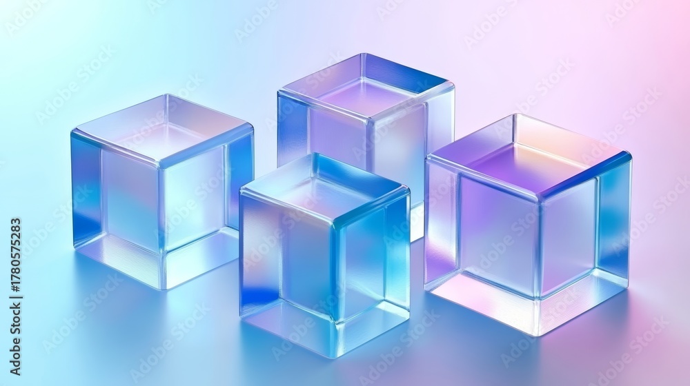 Fototapeta premium Stunning Collection of Iridescent Crystal Cubism Artworks Showcasing Modern Texture and Opulence