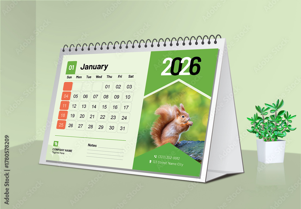 Minimal 2026 Calendar Template For Modern Print Design Stock Template ...