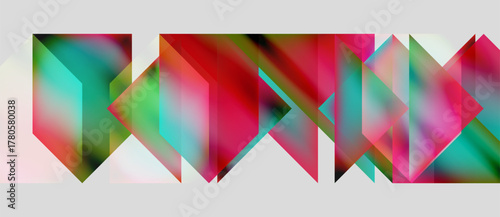 Abstract geometric shapes blend vibrant colors. Angular forms create dynamic visual texture, suggesting movement, depth.