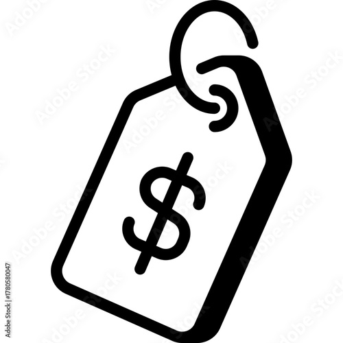 Price tag with dollar sign, vector icon