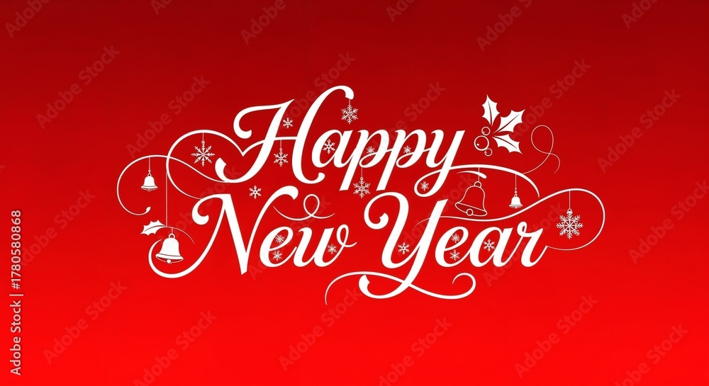 Naklejka premium Happy New Year Typography