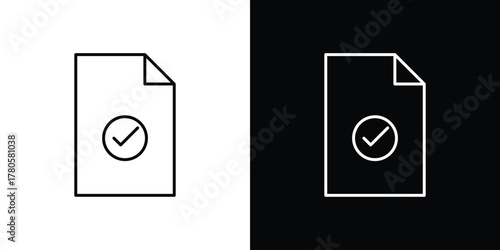 Accept document icon logotype designs. modern icon design set