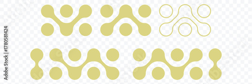 Set black metaballs isolated on a white background. Modern contemporary geometric shapes and elements. Vector illustration. Connected dots, metaball vector design element Set black metaballs geometric