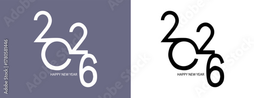 2026 Happy New Year Typography Design – Modern Celebration Graphic