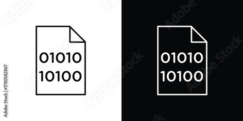 Binary code icon logotype designs. modern icon design set
