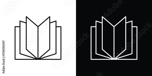 Book open icon logotype designs. modern icon design set