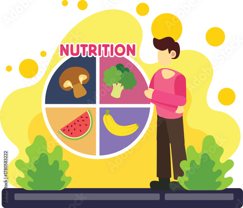 Healthy nutrition food selection illustration