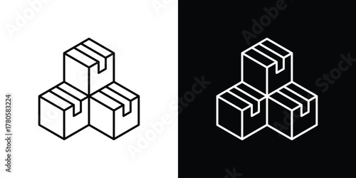 Boxes icon logotype designs. modern icon design set