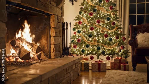 Magical Christmas Evening by the Fire