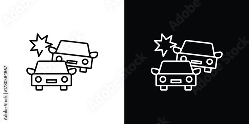 Car crash icon logotype designs. modern icon design set